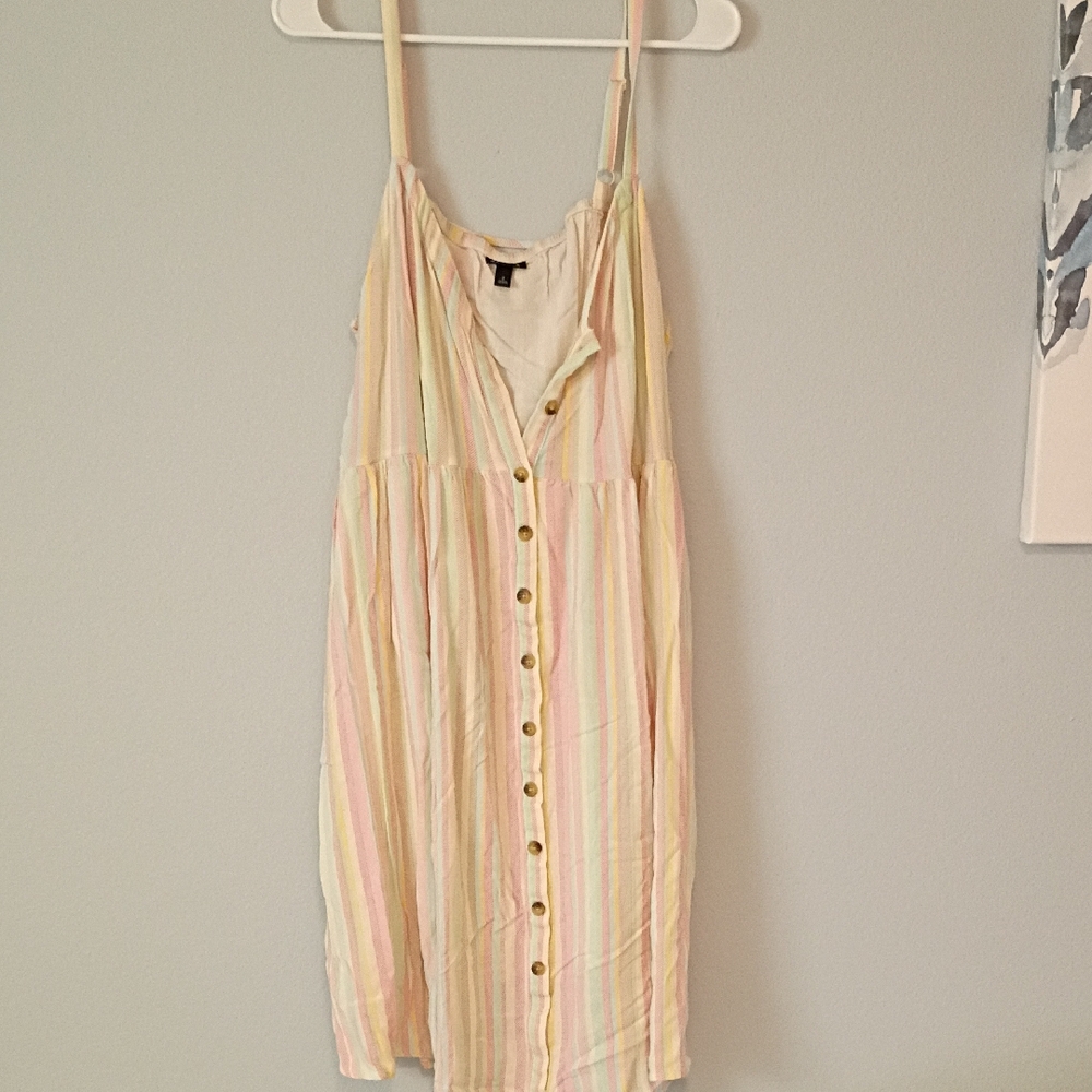 Pastel Striped Button-Front Mini Dress